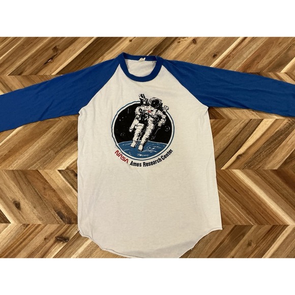 Vintage NASA Shirt Mens Medium Single Stitch Apollo Moon Landing USA 70'80s Rare